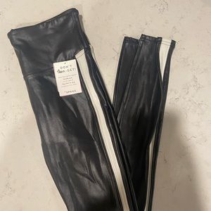 Black SPANX leather leggings